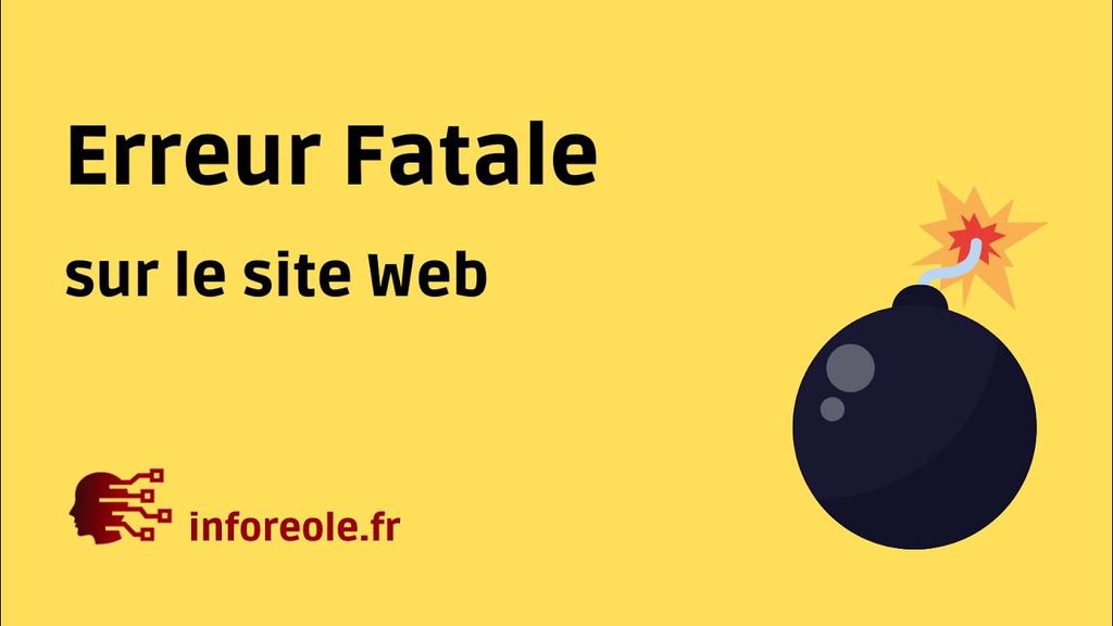 'Video thumbnail for Erreur Fatale sur le site Web ! Beaucoup de clients perdus￼'