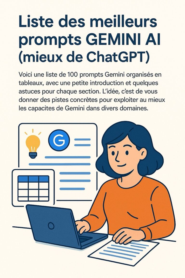 Liste des meilleurs prompt GEMINI AI (mieux de chatGPT)
